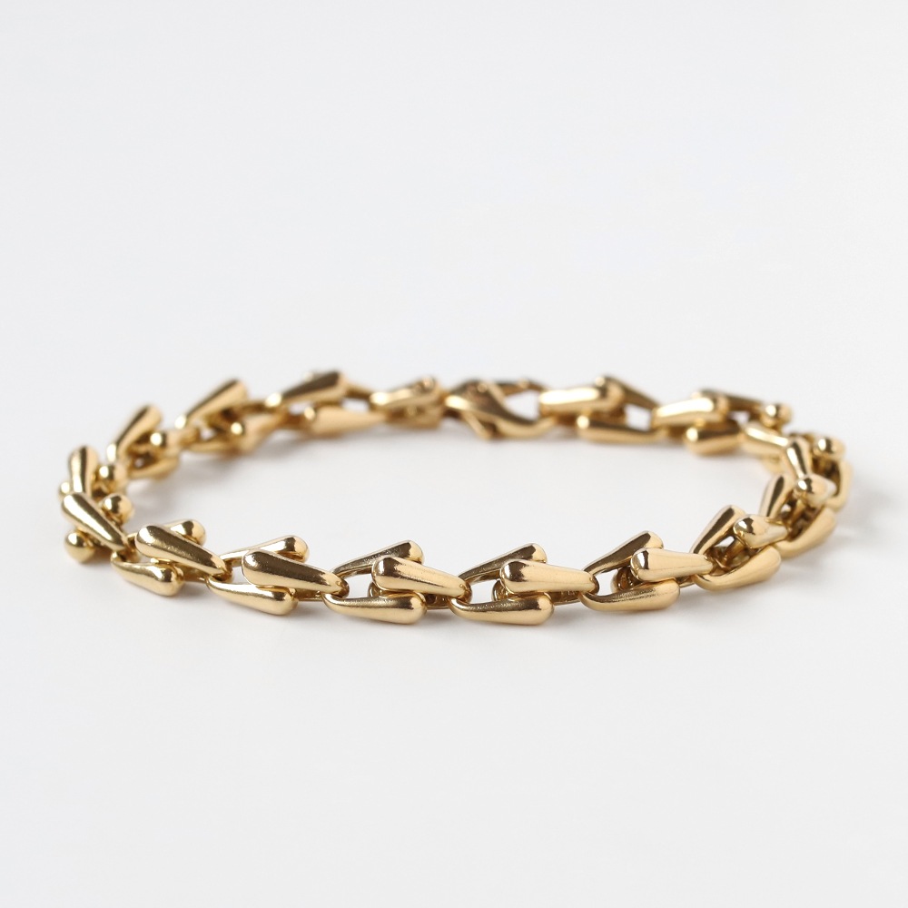 【VINTAGE】CARTIER Grain d'epi Bracelet 18K YG