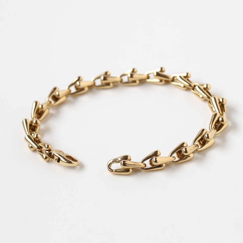 【VINTAGE】CARTIER Grain d'epi Bracelet 18K YG