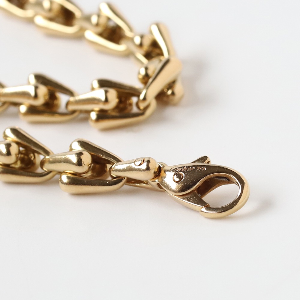 【VINTAGE】CARTIER Grain d'epi Bracelet 18K YG