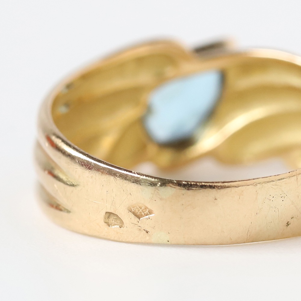 【VINTAGE】FRENCH 18K Gold Topaz Ring YG