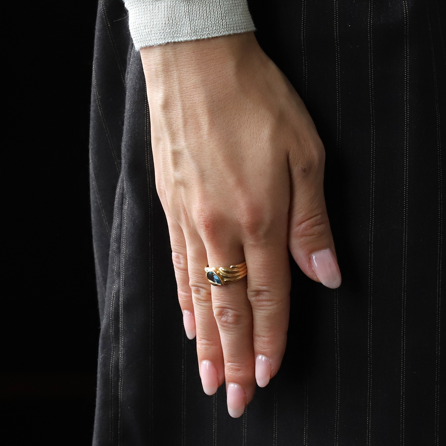 VINTAGE】FRENCH 18K Gold Topaz Ring YG | NEW IN | MATILDE