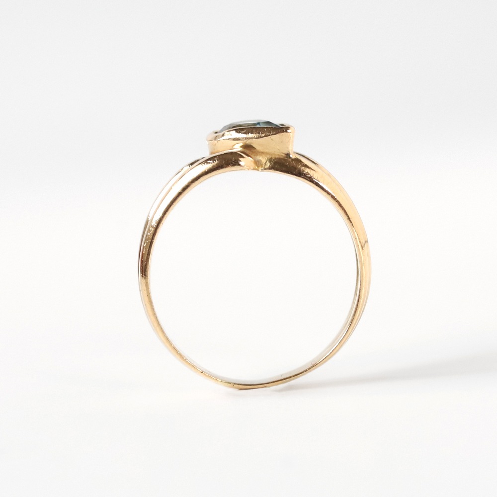 【VINTAGE】FRENCH 18K Gold Topaz Ring YG