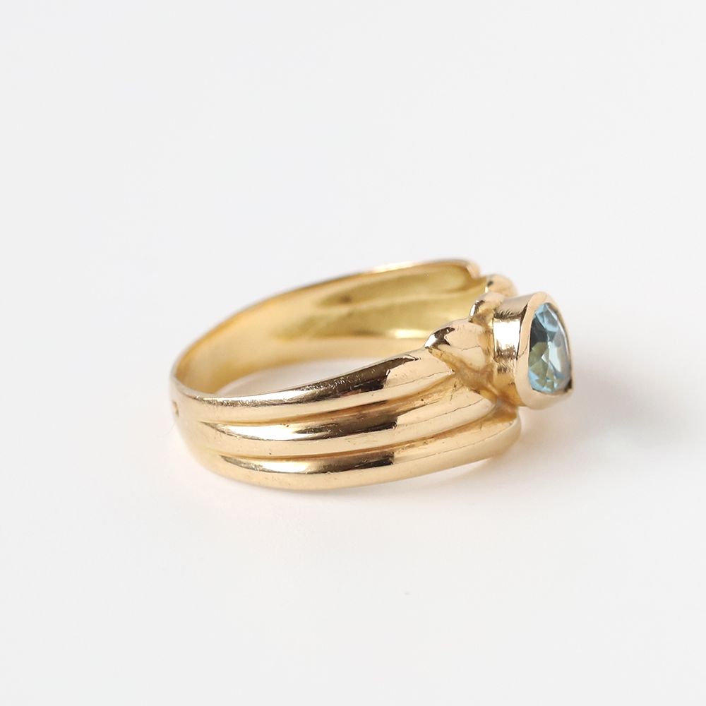 【VINTAGE】FRENCH 18K Gold Topaz Ring YG