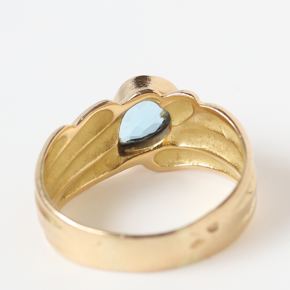 【VINTAGE】FRENCH 18K Gold Topaz Ring YG