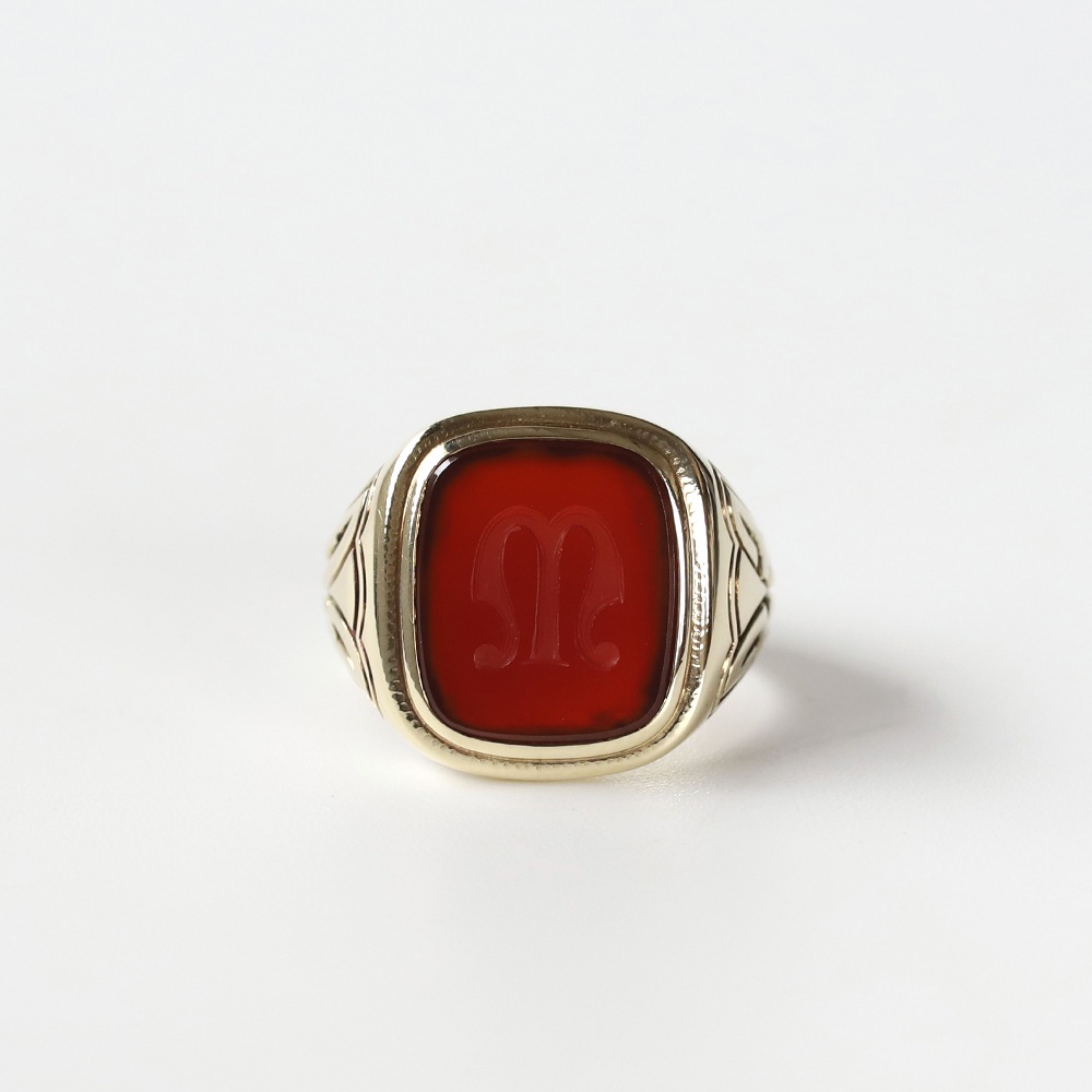 【1933】TIFFANY&Co.<br>14k Gold Carnelian Signet Ring