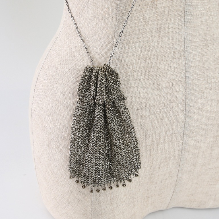 【1920s】French Silver Mesh Purse
