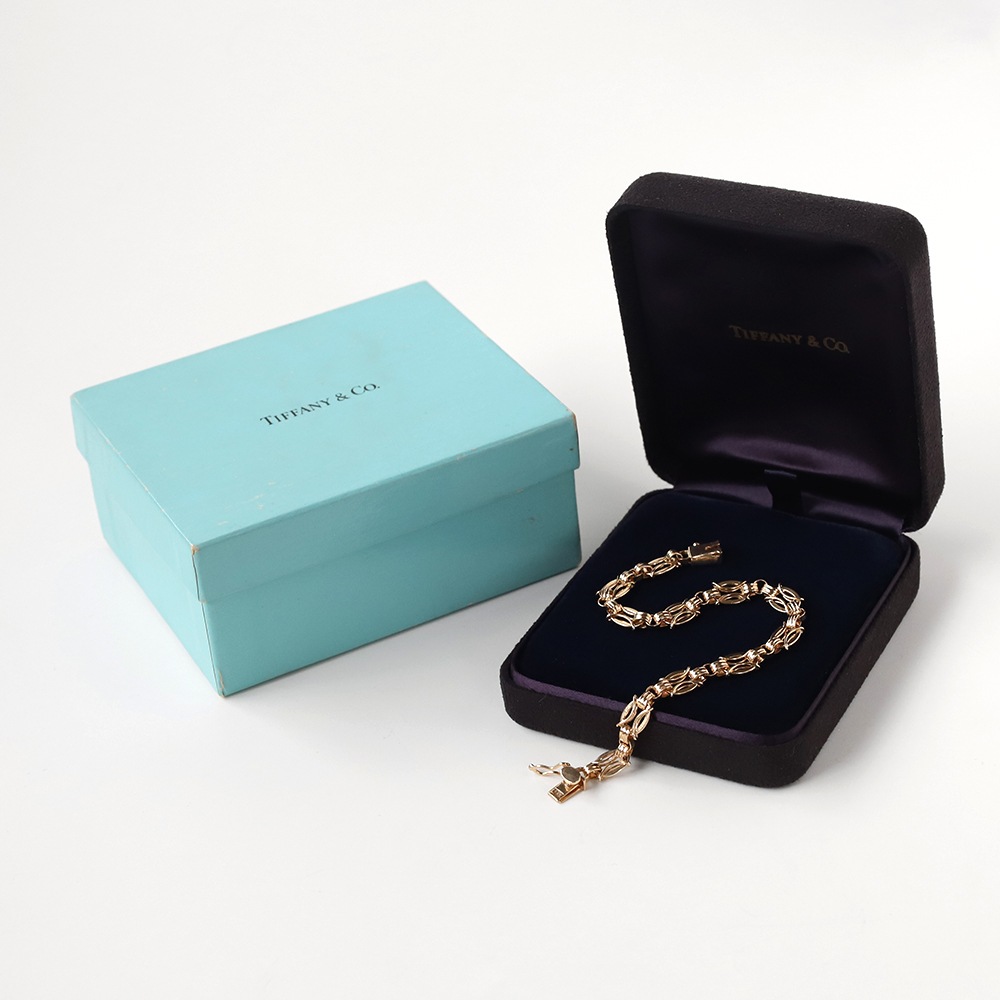 【1960s】TIFFANY&Co. 14k Gold Marquise Link Bracelet