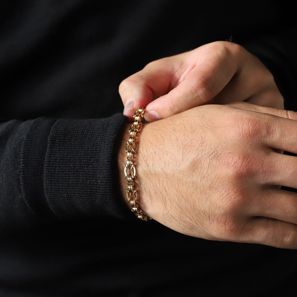 【1960s】TIFFANY&Co. 14k Gold Marquise Link Bracelet