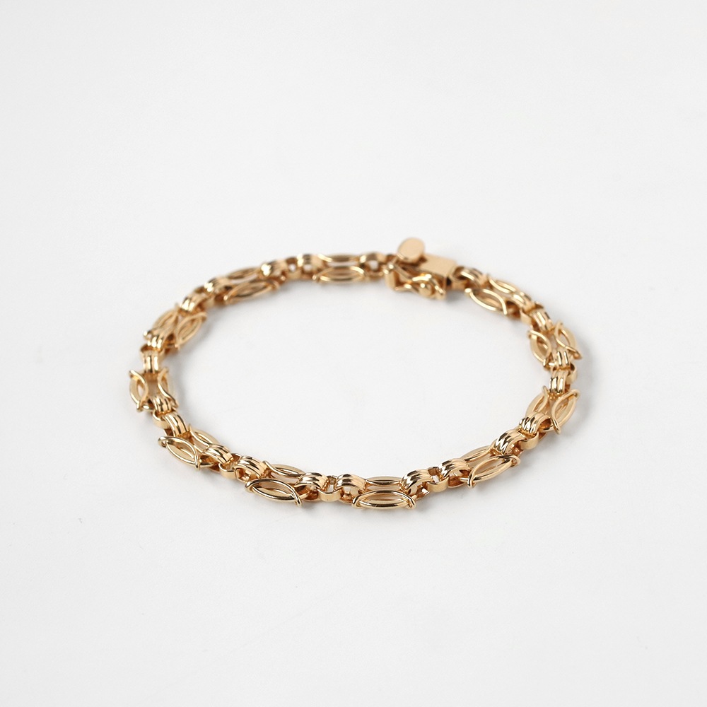 【1960s】TIFFANY&Co. 14k Gold Marquise Link Bracelet