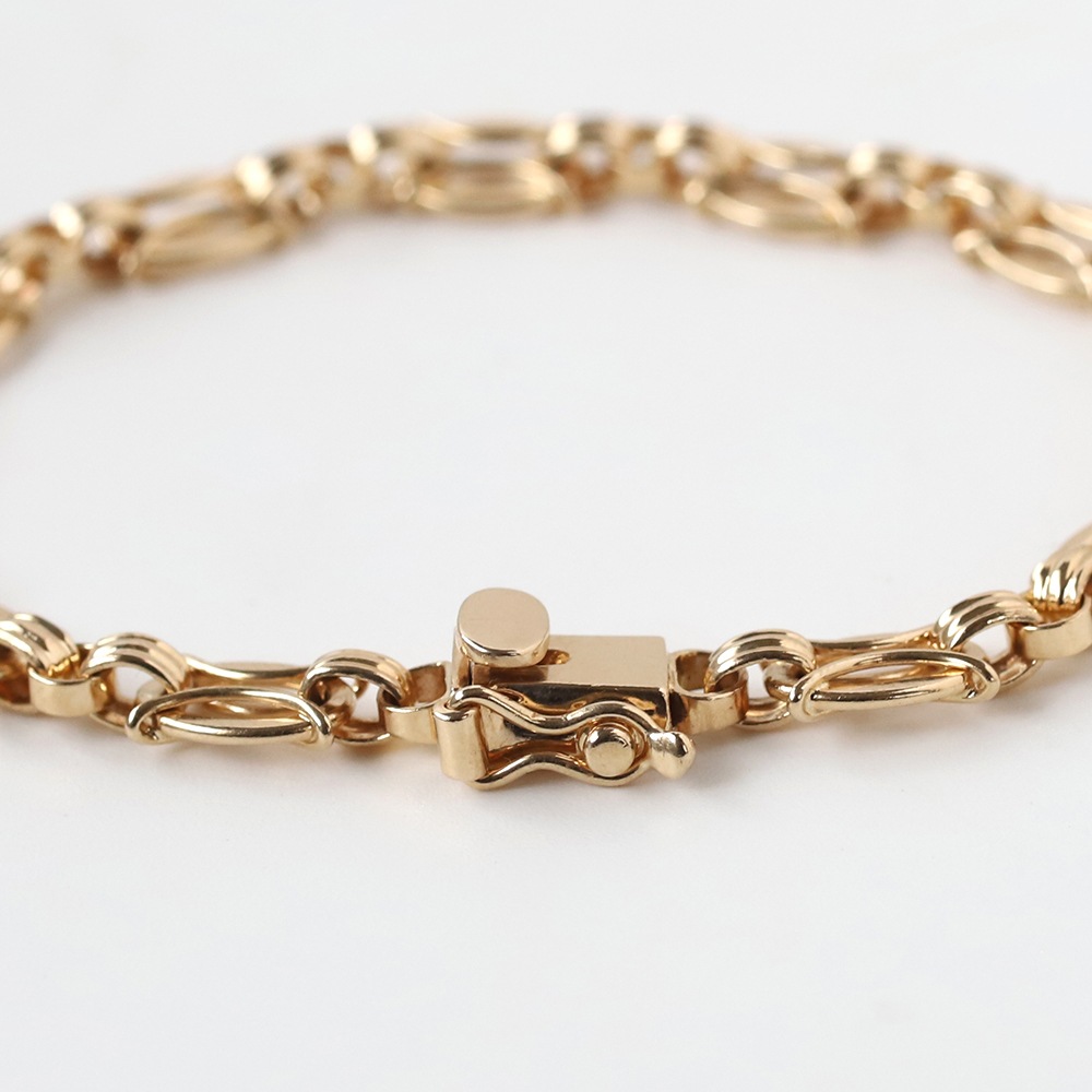 【1960s】TIFFANY&Co. 14k Gold Marquise Link Bracelet