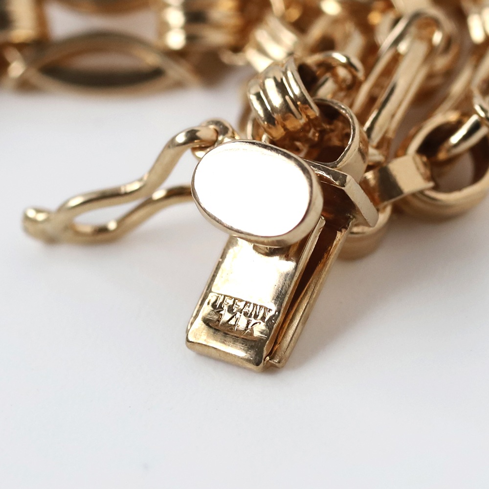 【1960s】TIFFANY&Co. 14k Gold Marquise Link Bracelet