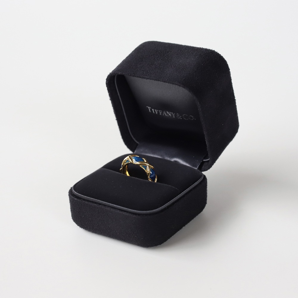 【1980s】TIFFANY&Co. 18k Gold Enamel Ring