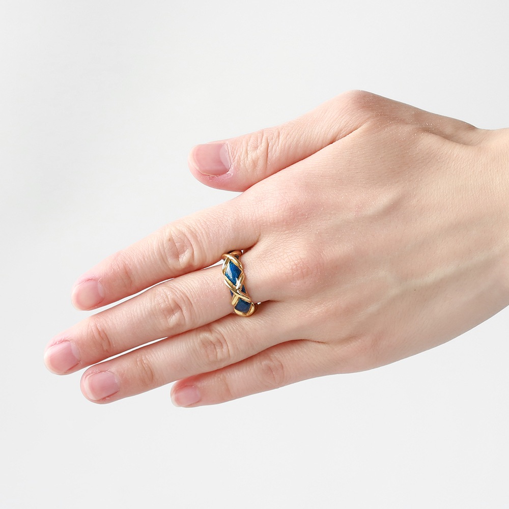 【1980s】TIFFANY&Co. 18k Gold Enamel Ring