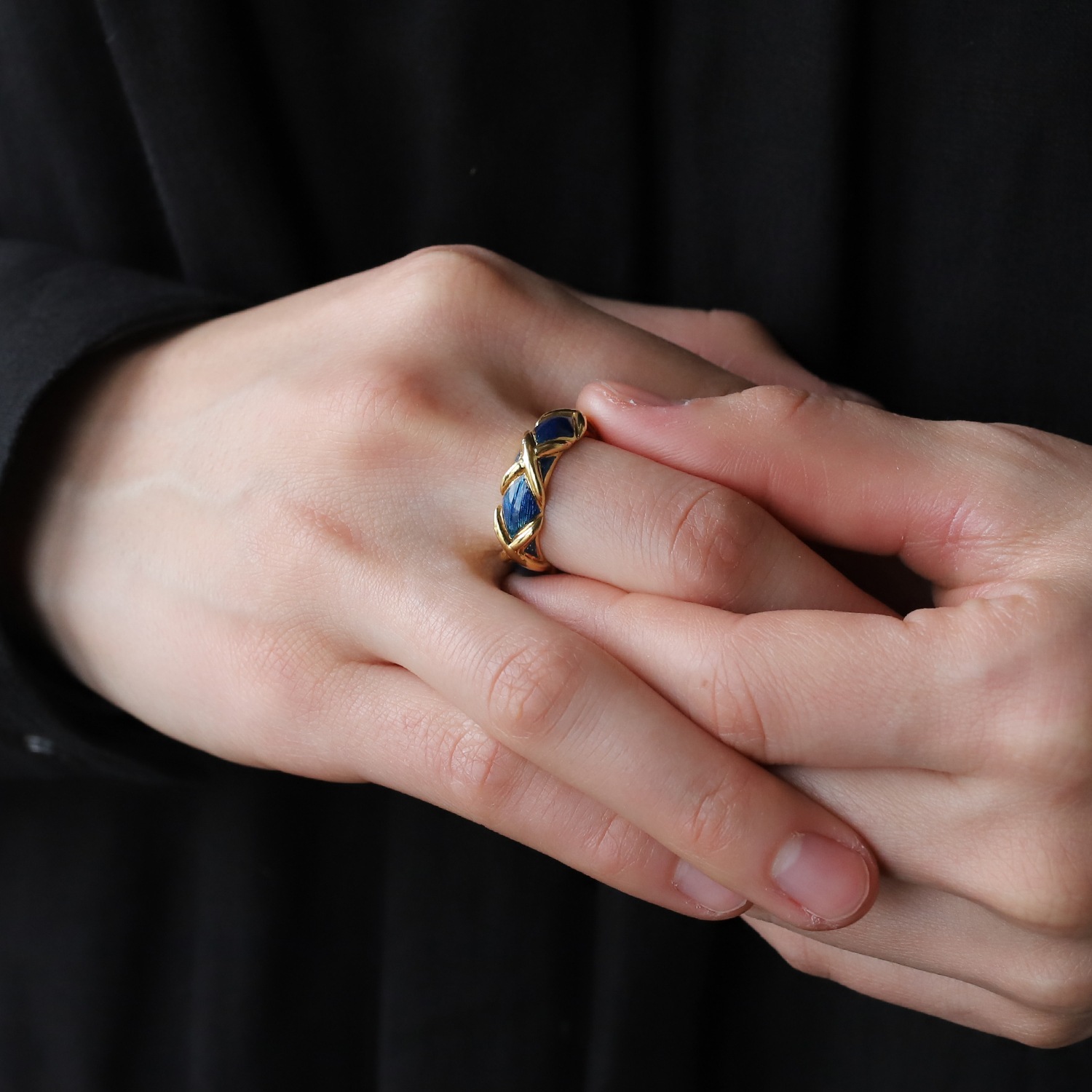 【1980s】TIFFANY&Co. 18k Gold Enamel Ring