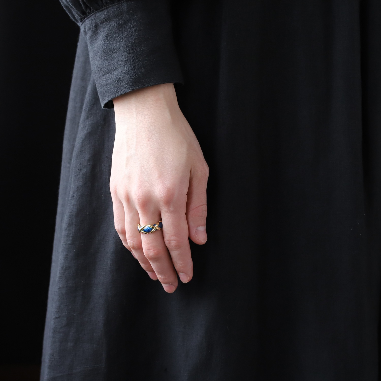 【1980s】TIFFANY&Co. 18k Gold Enamel Ring