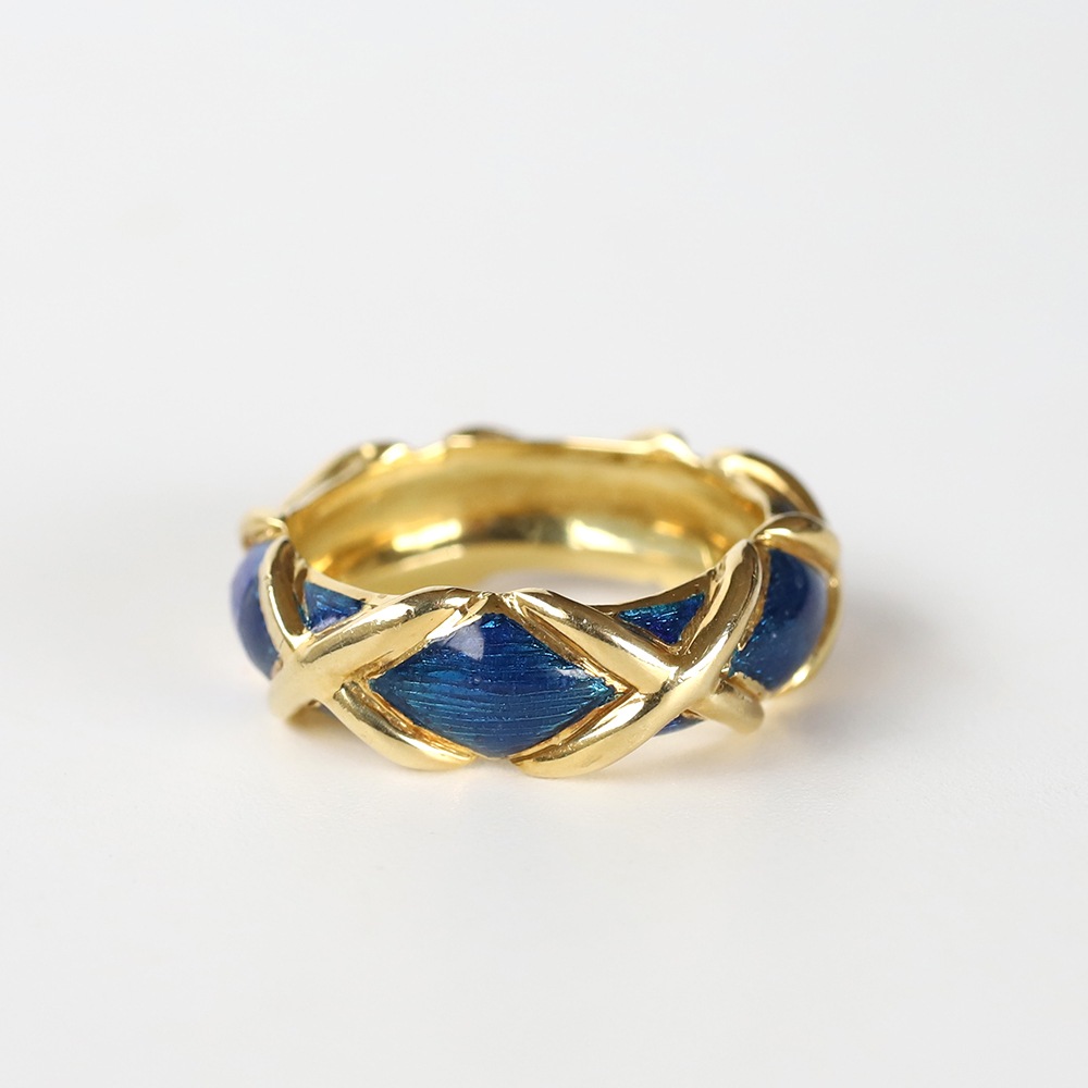 【1980s】TIFFANY&Co. 18k Gold Enamel Ring