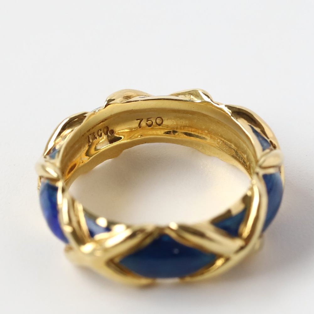 【1980s】TIFFANY&Co. 18k Gold Enamel Ring