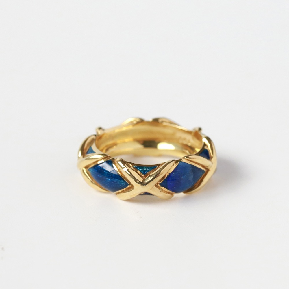 【1980s】TIFFANY&Co. 18k Gold Enamel Ring