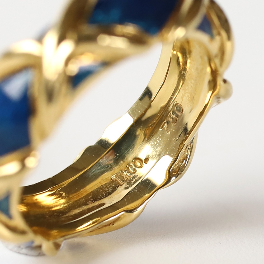 【1980s】TIFFANY&Co. 18k Gold Enamel Ring