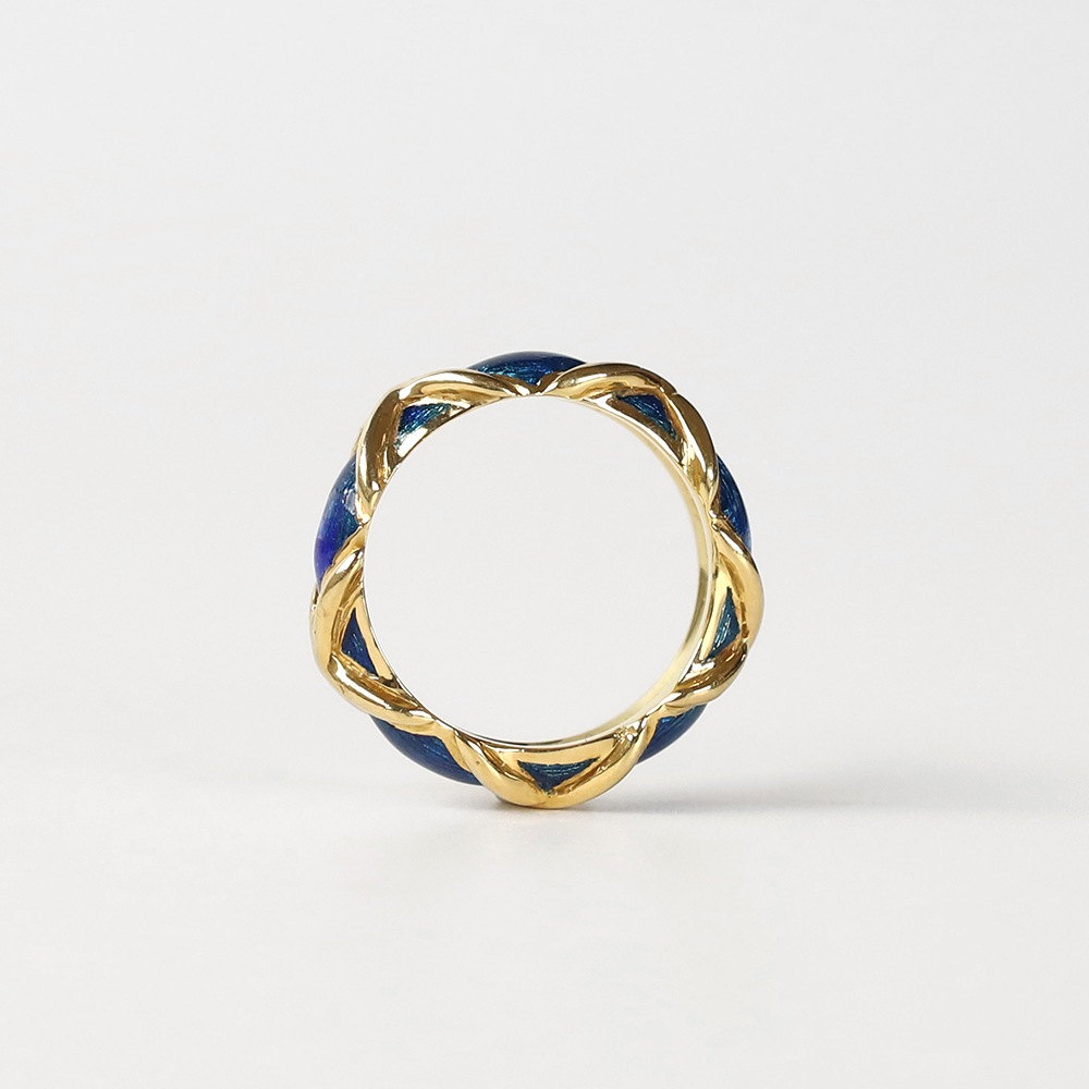 【1980s】TIFFANY&Co. 18k Gold Enamel Ring