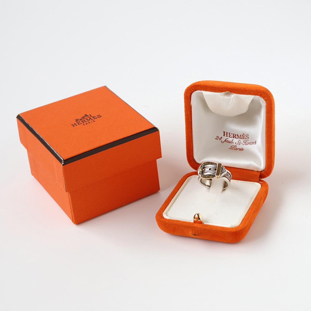 【VINTAGE】HERMES Buckle Ring 18k/925