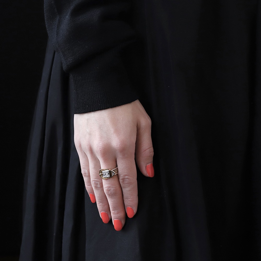 【VINTAGE】HERMES Buckle Ring 18k/925