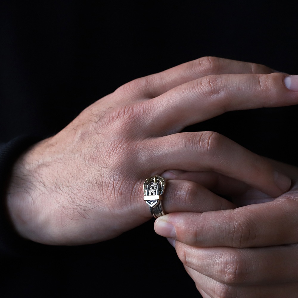 【VINTAGE】HERMES Buckle Ring 18k/925