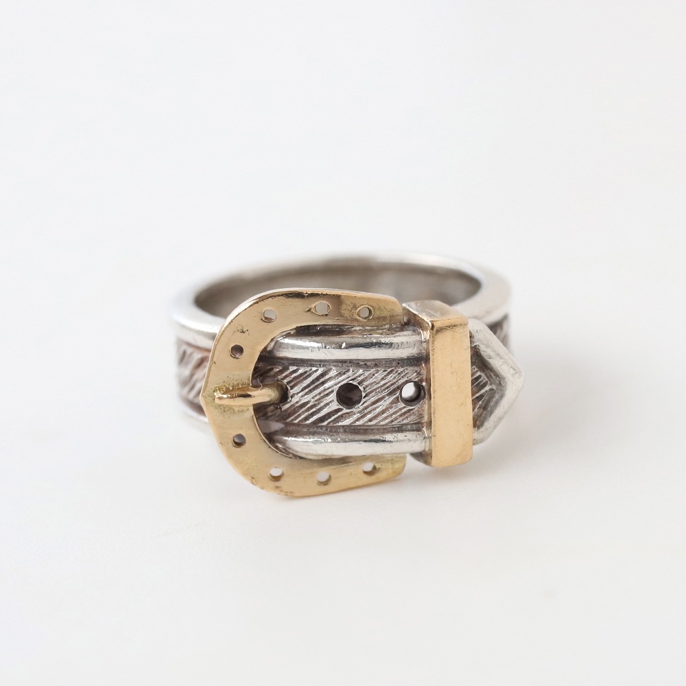 【VINTAGE】HERMES Buckle Ring 18k/925