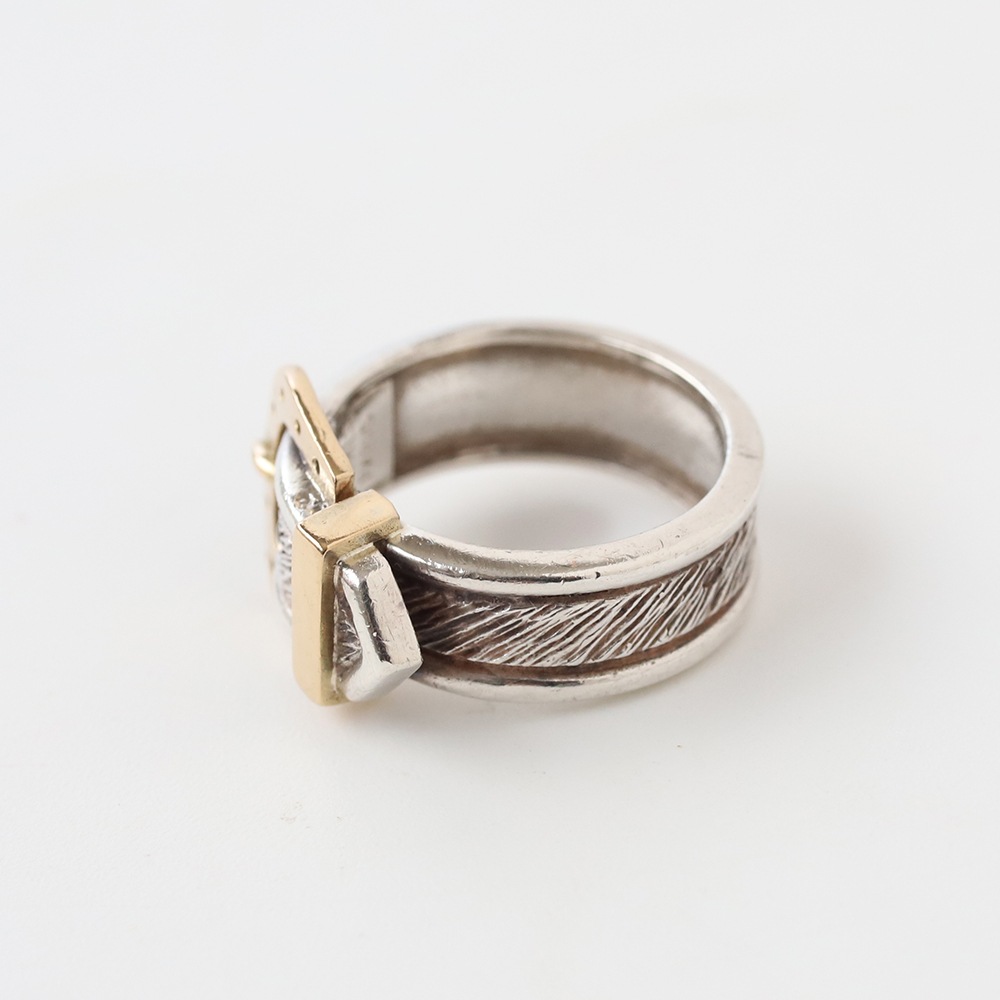 【VINTAGE】HERMES Buckle Ring 18k/925
