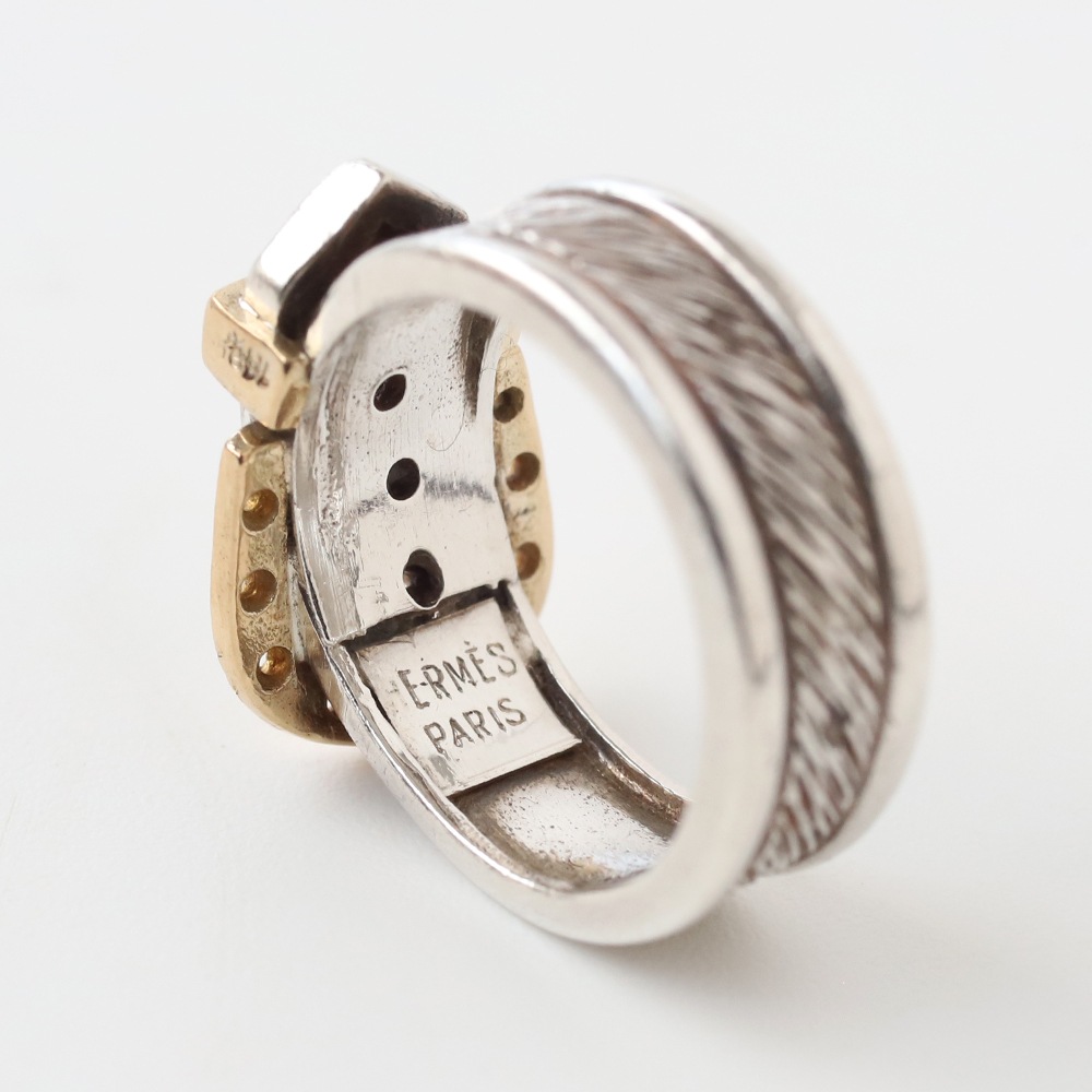 【VINTAGE】HERMES Buckle Ring 18k/925
