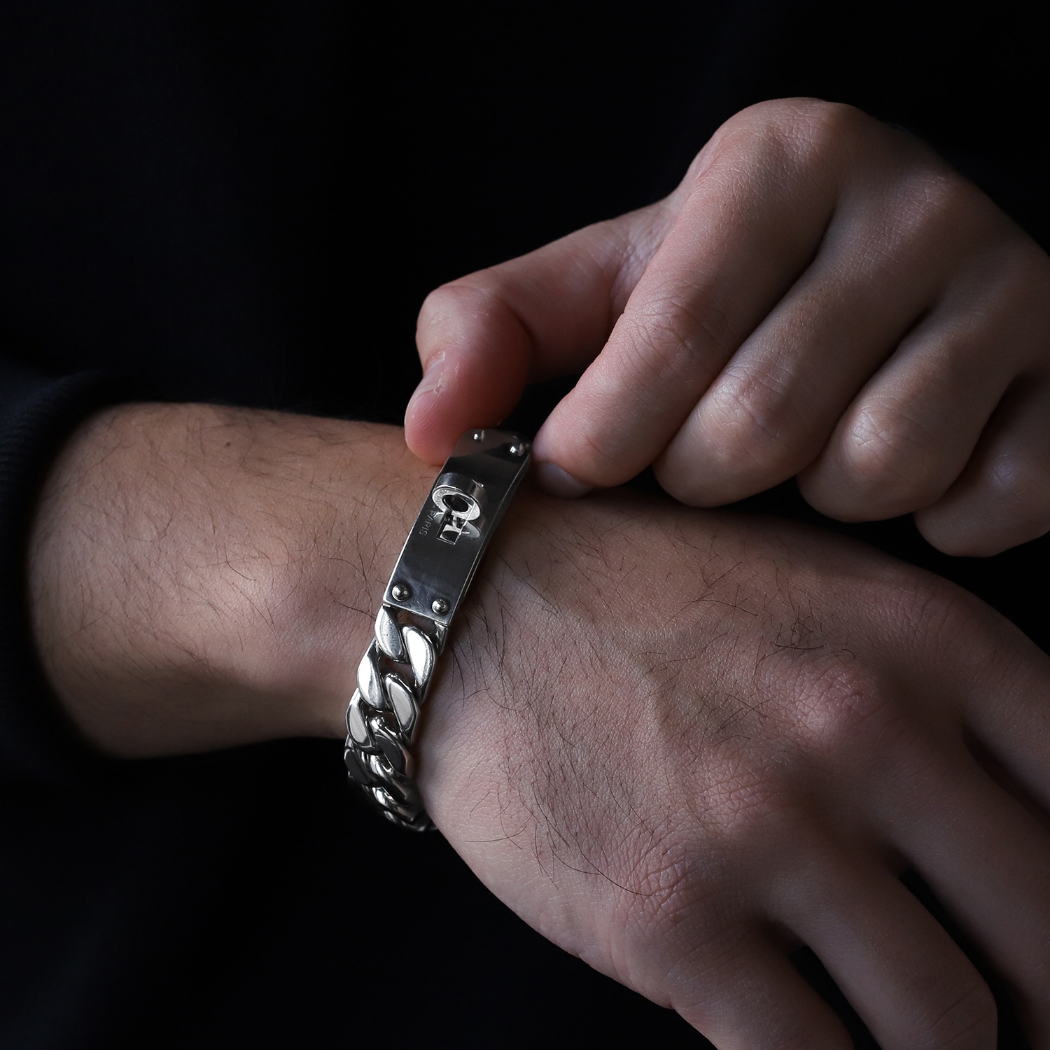 【USED】HERMES Kelly Gourmette GM Bracelet