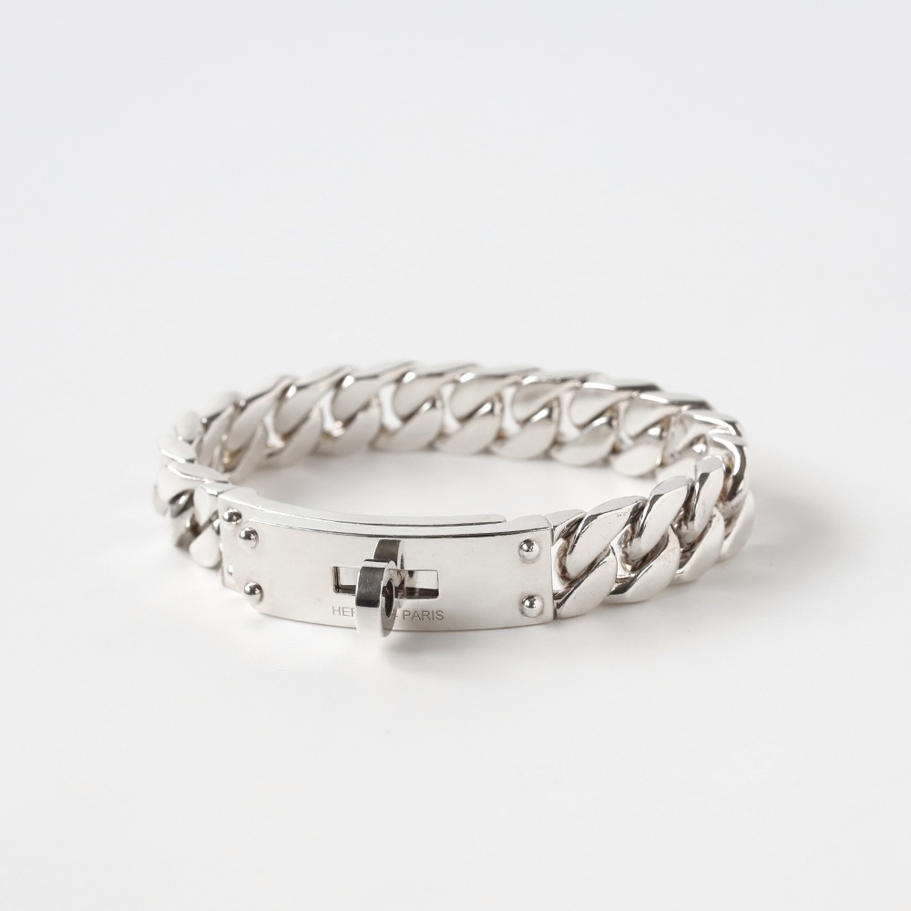 【USED】HERMES Kelly Gourmette GM Bracelet