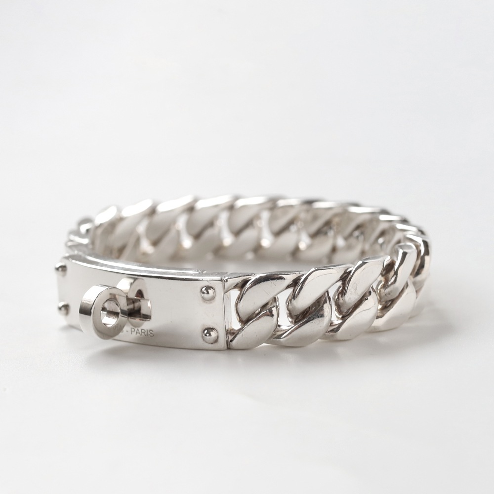 【USED】HERMES Kelly Gourmette GM Bracelet