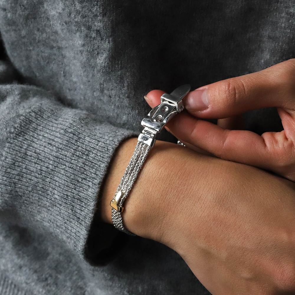 【1990s】TIFFANY&Co. Belt Buckle Bracelet 18k/925