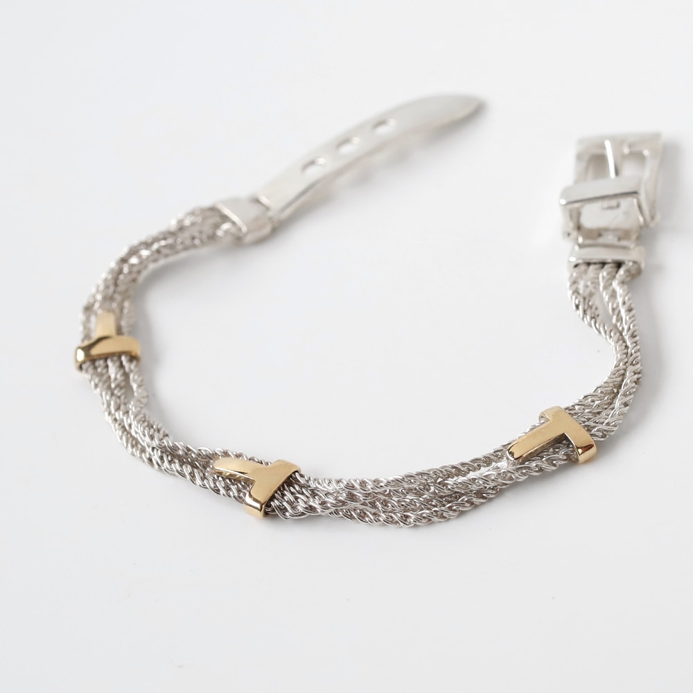【1990s】TIFFANY&Co. Belt Buckle Bracelet 18k/925