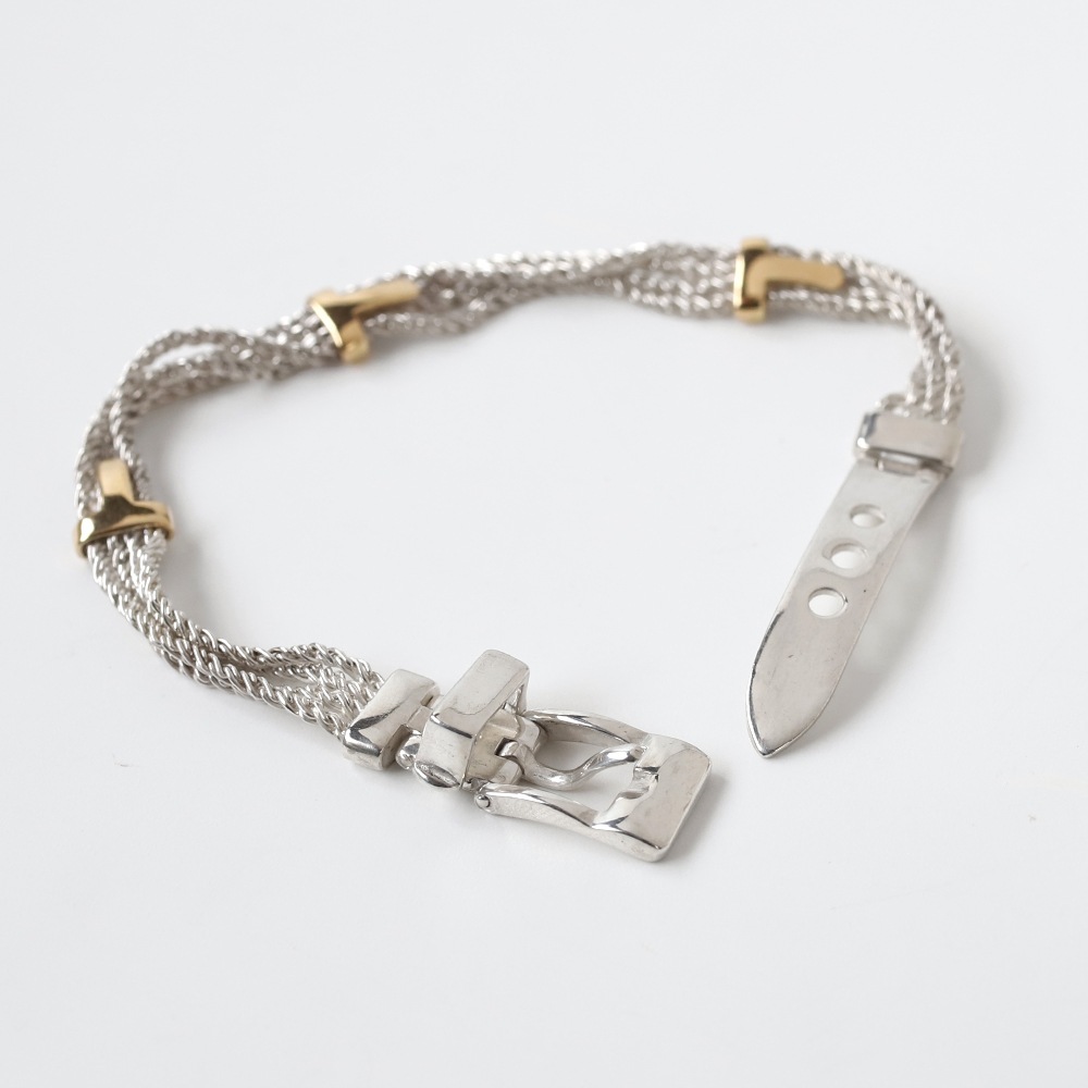 【1990s】TIFFANY&Co. Belt Buckle Bracelet 18k/925