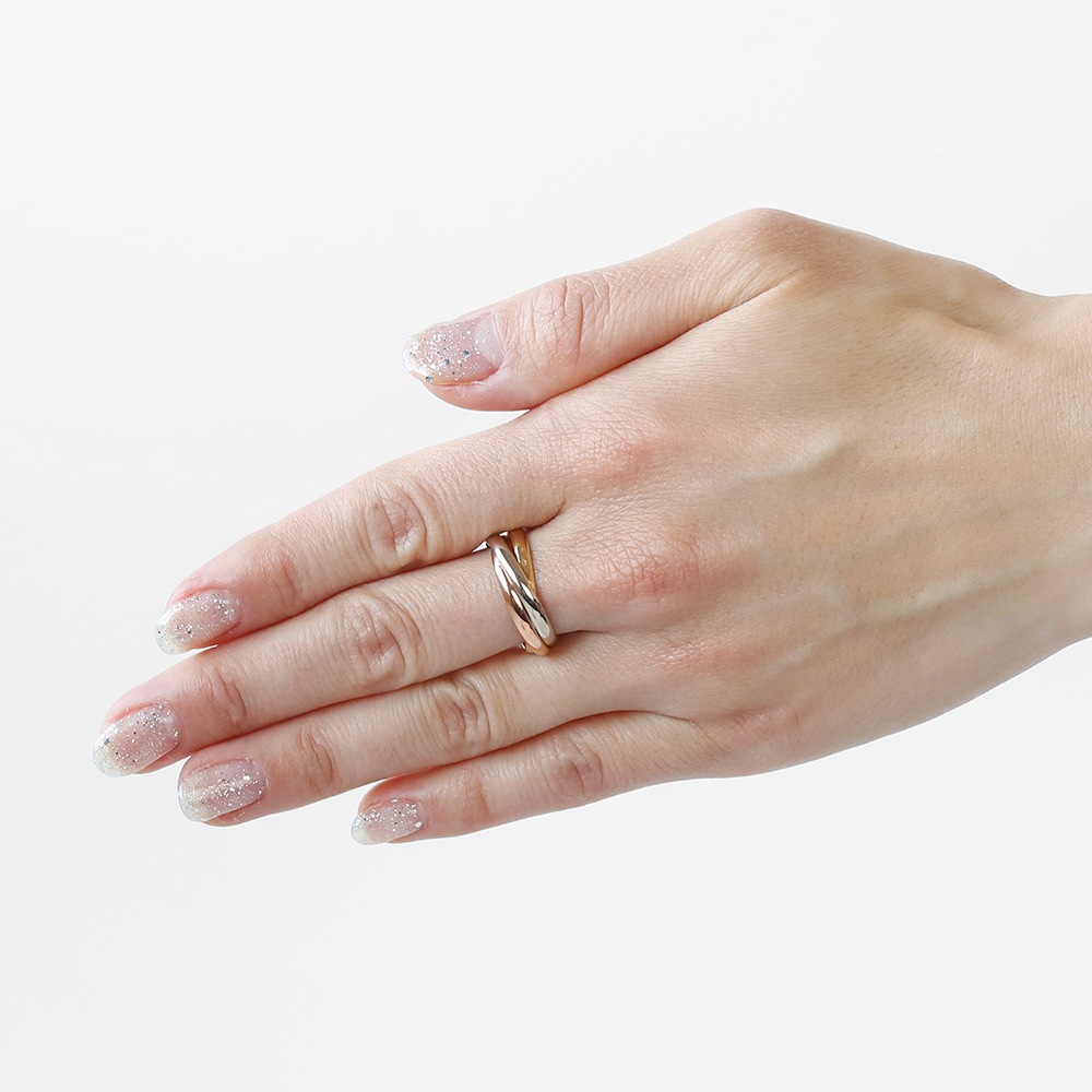 y*i様 Cartier Trinity Ring ゴールド 中古】 カルティエ CARTIER K18YG K18WG リング 指輪 トリニティ 7連 3