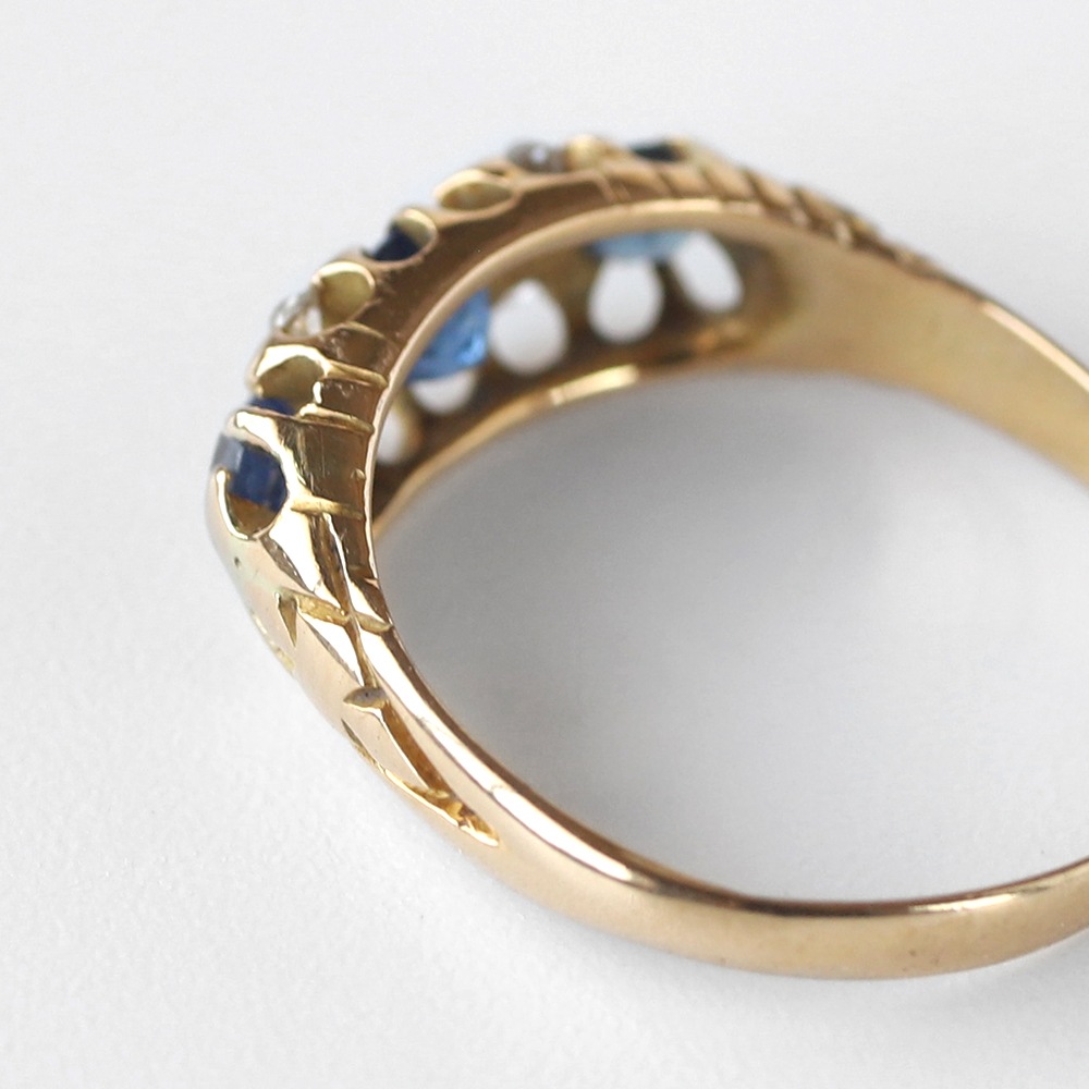 【1905】18k Gold Sapphire&Diamond Ring