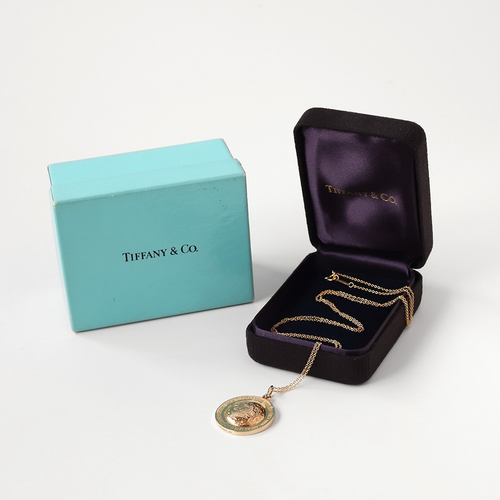 【1969】TIFFANY&Co. 14k Gold First Moon Landing Pendant Necklace 