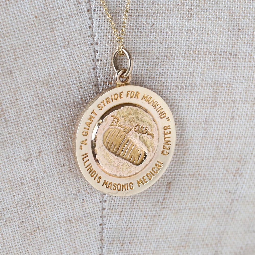 【1969】TIFFANY&Co. 14k Gold First Moon Landing Pendant Necklace 