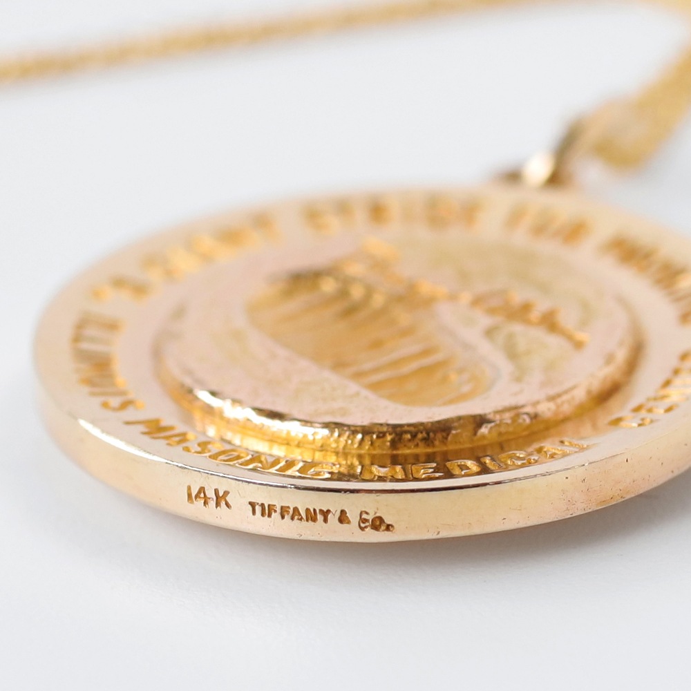 【1969】TIFFANY&Co. 14k Gold First Moon Landing Pendant Necklace 