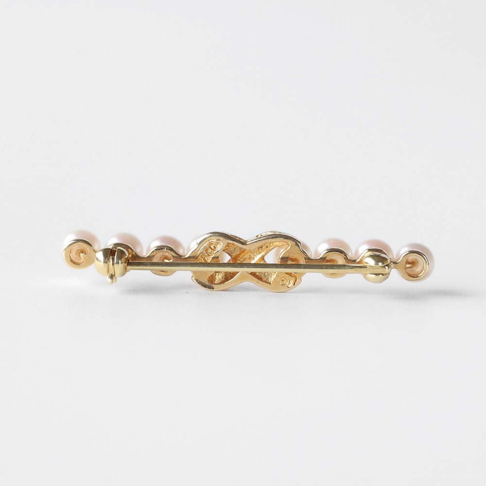 【VINTAGE】TIFFANY&Co. 18k Gold Pearl Signature Brooch
