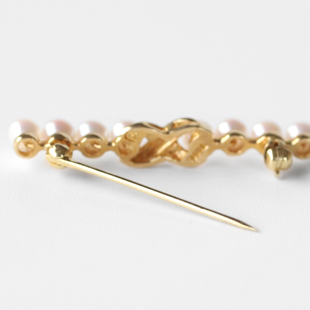 【VINTAGE】TIFFANY&Co. 18k Gold Pearl Signature Brooch