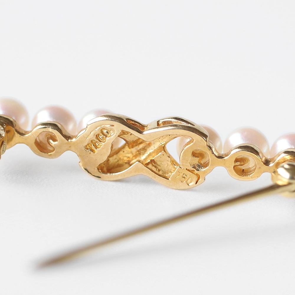 【VINTAGE】TIFFANY&Co. 18k Gold Pearl Signature Brooch