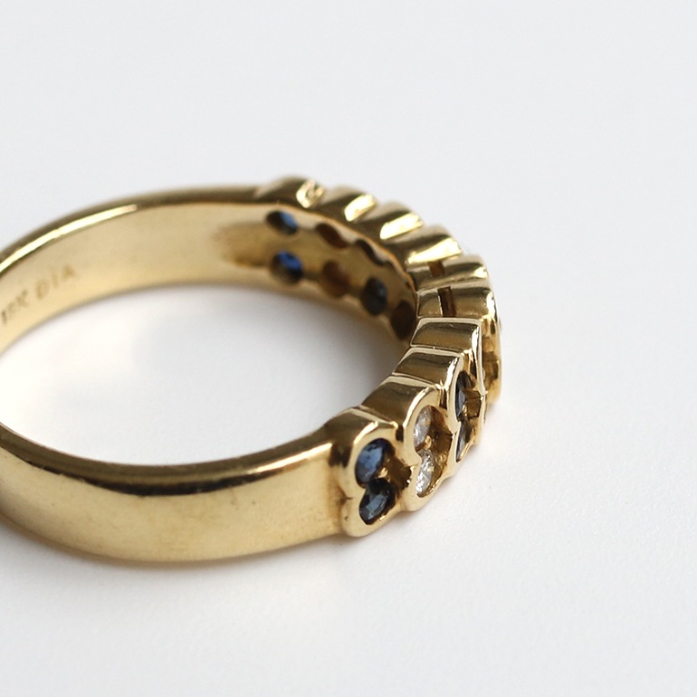 【1998】18k Diamond＆Sapphire Ring