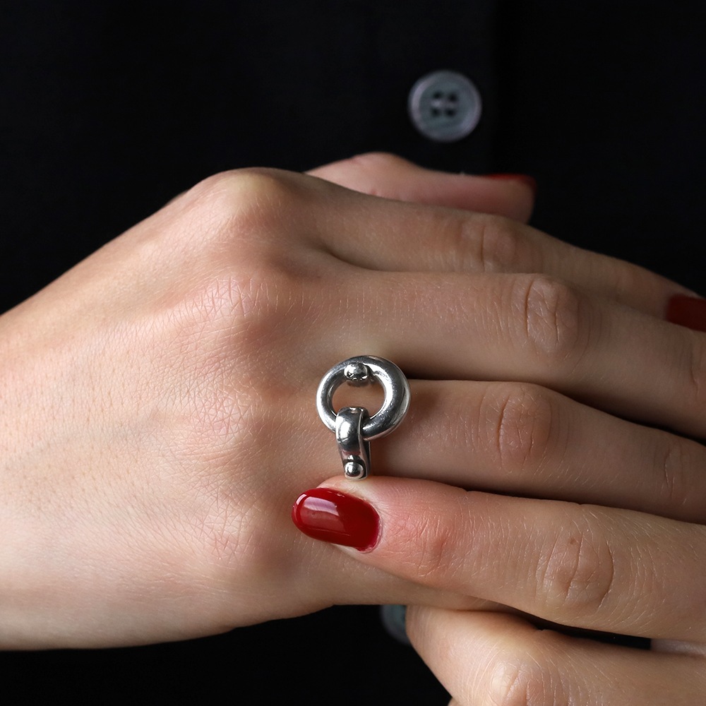 【VINTAGE】HERMES Hardware Motif Ring