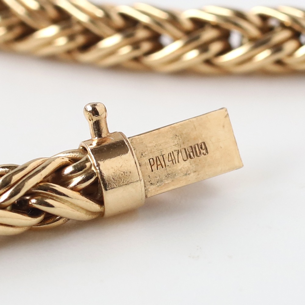 【1980s】TIFFANY&Co. 14k Gold Braid Chain Bracelet