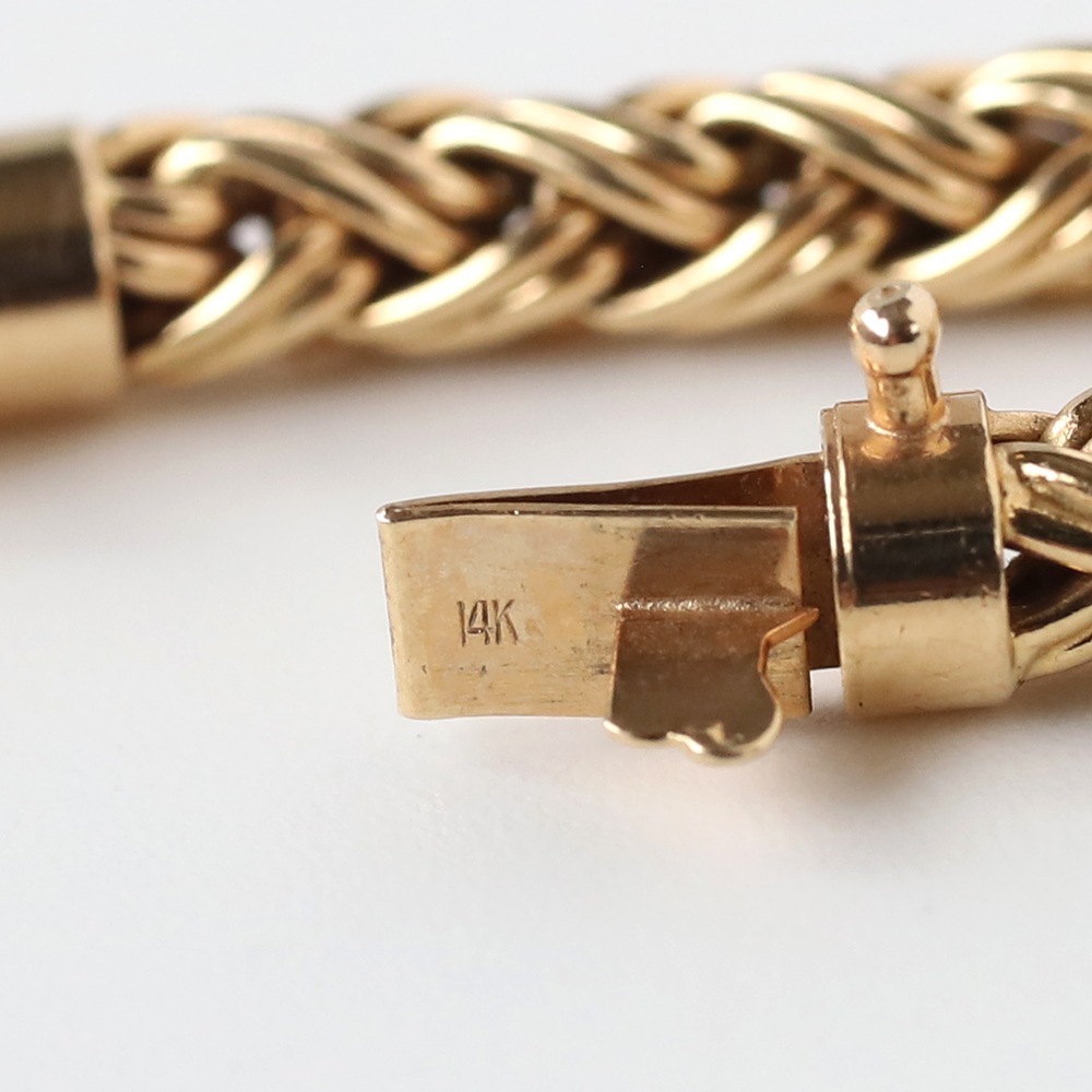【1980s】TIFFANY&Co. 14k Gold Braid Chain Bracelet