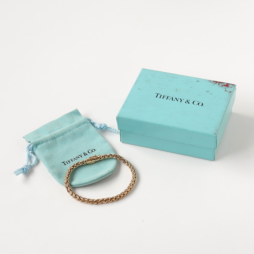 【1980s】TIFFANY&Co. 14k Gold Braid Chain Bracelet