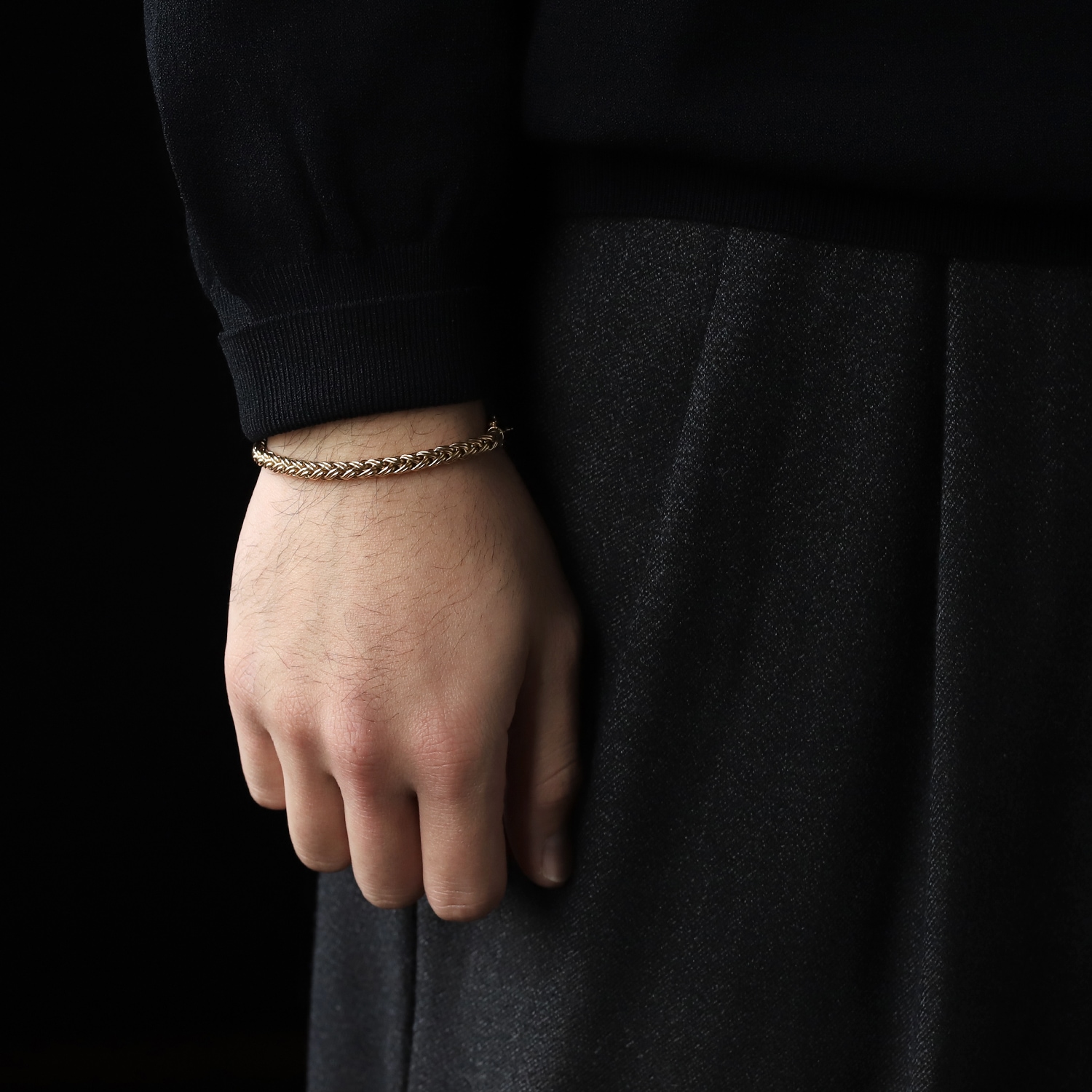【1980s】TIFFANY&Co. 14k Gold Braid Chain Bracelet
